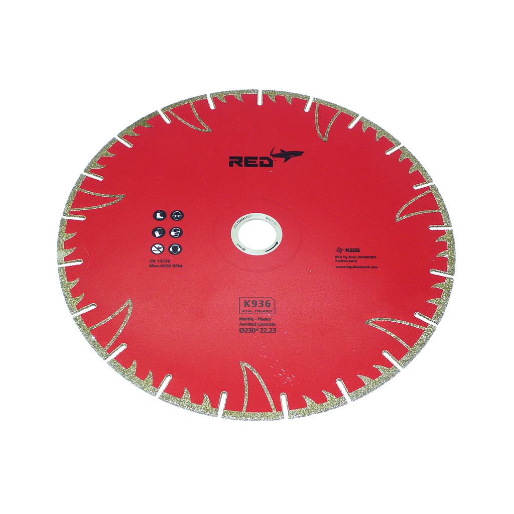 KGS Diamond Blade Red K936 Electroplated for Marble and Bluestone