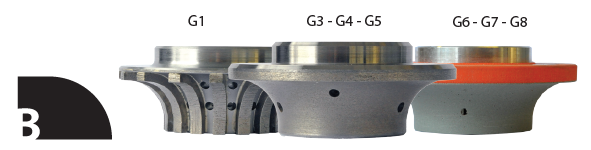 Nicolai Profielfrees voor Graniet en Composiet Ø60 mm B20 R=20 mm Asgat 35 mm 